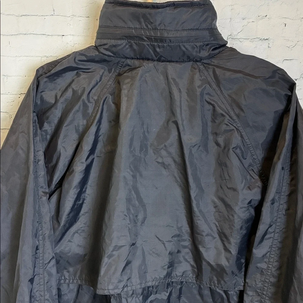 Golden Bear Vintage Windbreaker Jacket  Hidden Hood Black Oversized Unisex Large